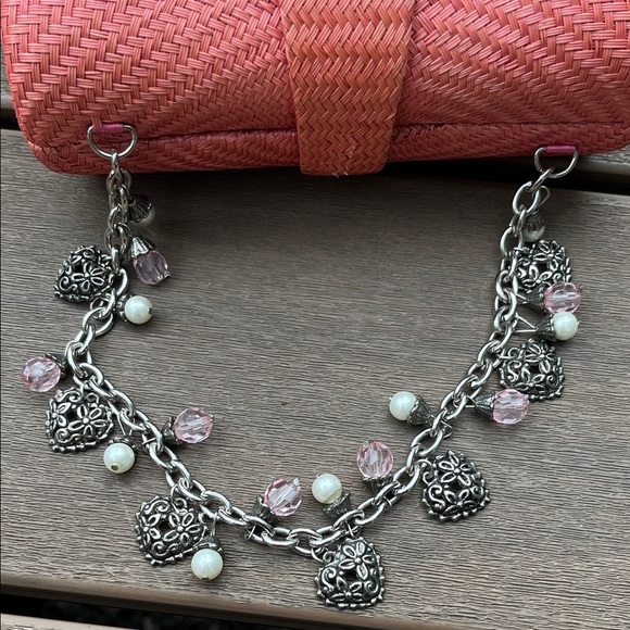 Vintage Donna Dixson Coral Woven Mini Handbag with Charm Handle - Picture 16 of 16